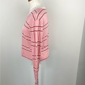 Pink Striped Long Sleeve Women's Top